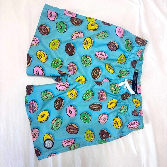Brooklyn Cloth Kids Swim Trunks - Blue with Donut Print - Picture 1 of 6